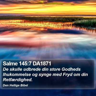 Salme 145:7 DA1871 Bible Verse Image