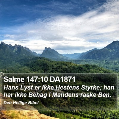 Salme 147:10 DA1871 Bible Verse Image