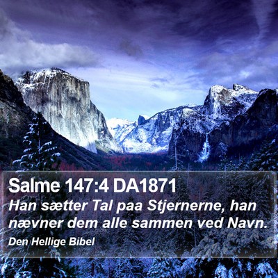 Salme 147:4 DA1871 Bible Verse Image