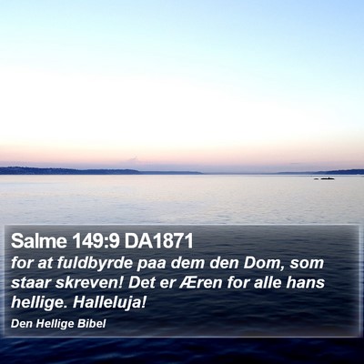 Salme 149:9 DA1871 Bible Verse Image