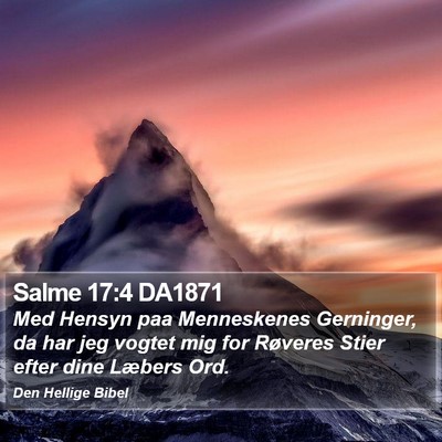 Salme 17:4 DA1871 Bible Verse Image