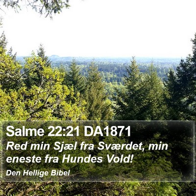 Salme 22:21 DA1871 Bible Verse Image