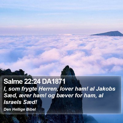 Salme 22:24 DA1871 Bible Verse Image