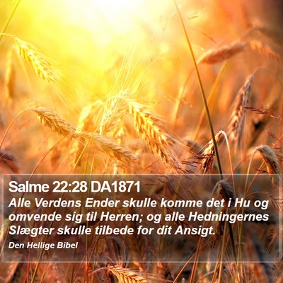 Salme 22:28 DA1871 Bible Verse Image