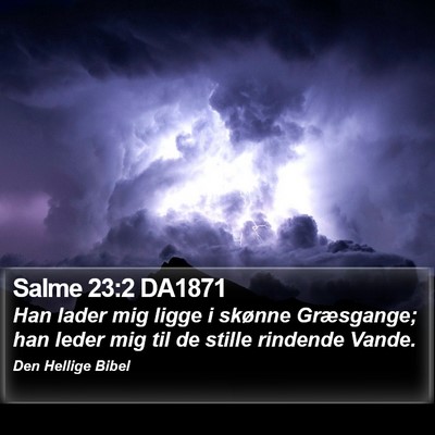 Salme 23:2 DA1871 Bible Verse Image