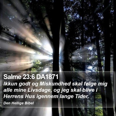Salme 23:6 DA1871 Bible Verse Image