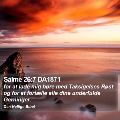 Salme 26:7 DA1871 Bible Verse Image