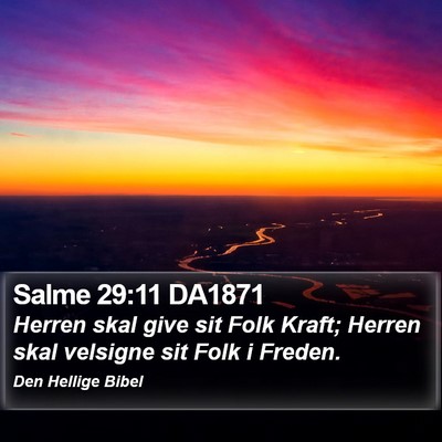 Salme 29:11 DA1871 Bible Verse Image