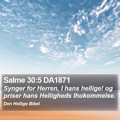 Salme 30:5 DA1871 Bible Verse Image
