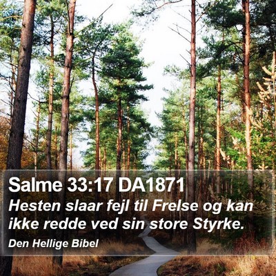 Salme 33:17 DA1871 Bible Verse Image