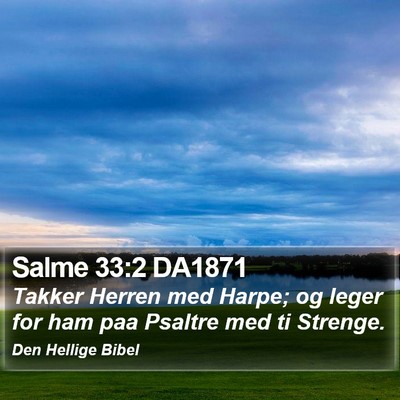 Salme 33:2 DA1871 Bible Verse Image