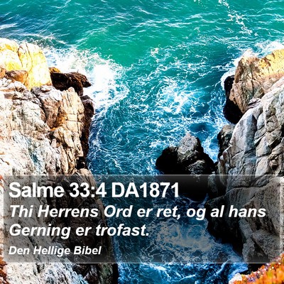 Salme 33:4 DA1871 Bible Verse Image