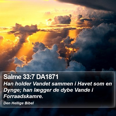 Salme 33:7 DA1871 Bible Verse Image