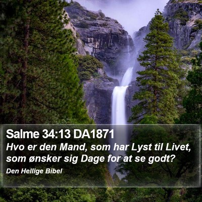 Salme 34:13 DA1871 Bible Verse Image