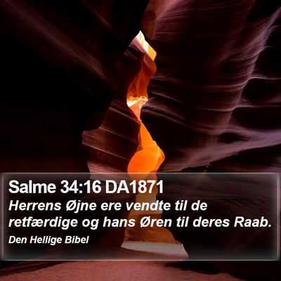 Salme 34:16 DA1871 Bible Verse Image