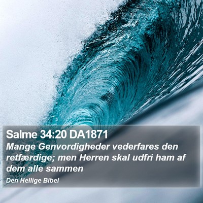 Salme 34:20 DA1871 Bible Verse Image