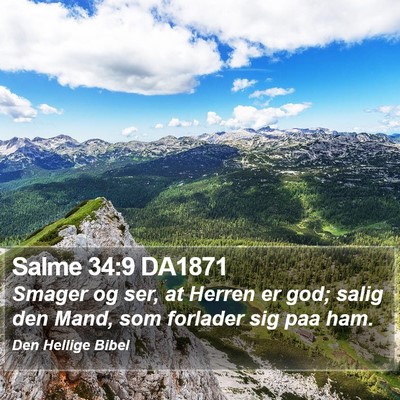 Salme 34:9 DA1871 Bible Verse Image