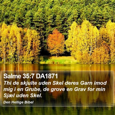 Salme 35:7 DA1871 Bible Verse Image