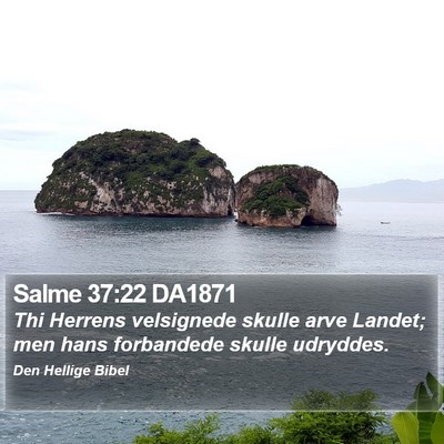 Salme 37:22 DA1871 Bible Verse Image