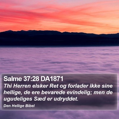 Salme 37:28 DA1871 Bible Verse Image