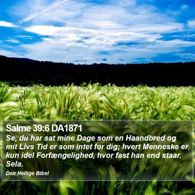 Salme 39:6 DA1871 Bible Verse Image