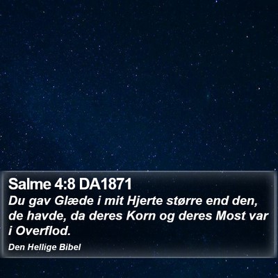 Salme 4:8 DA1871 Bible Verse Image
