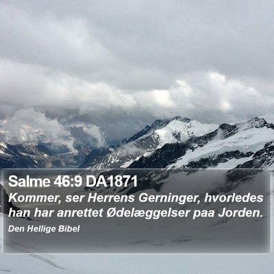Salme 46:9 DA1871 Bible Verse Image