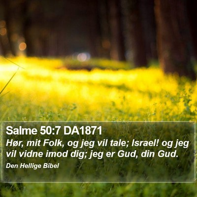 Salme 50:7 DA1871 Bible Verse Image