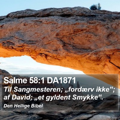 Salme 58:1 DA1871 Bible Verse Image