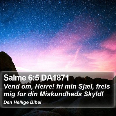 Salme 6:5 DA1871 Bible Verse Image