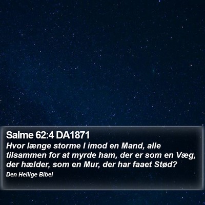 Salme 62:4 DA1871 Bible Verse Image