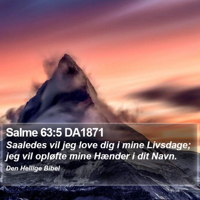 Salme 63:5 DA1871 Bible Verse Image