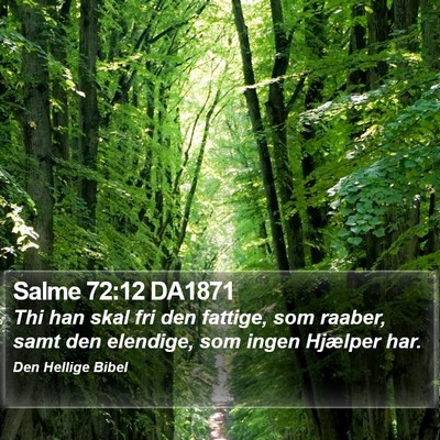 Salme 72:12 DA1871 Bible Verse Image