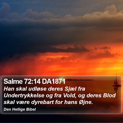 Salme 72:14 DA1871 Bible Verse Image