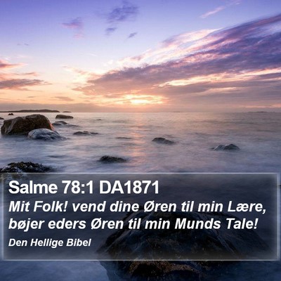 Salme 78:1 DA1871 Bible Verse Image