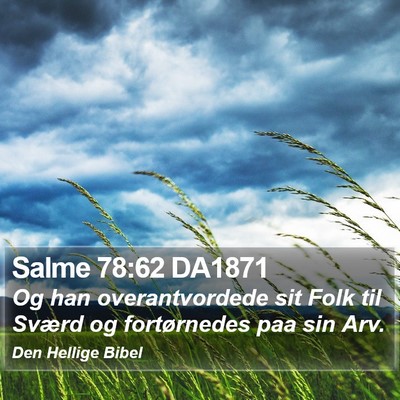 Salme 78:62 DA1871 Bible Verse Image