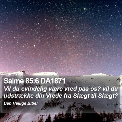 Salme 85:6 DA1871 Bible Verse Image