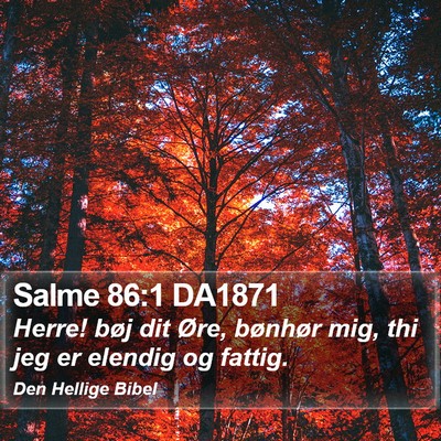Salme 86:1 DA1871 Bible Verse Image