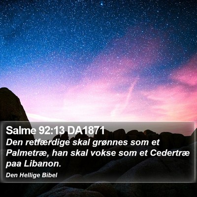 Salme 92:13 DA1871 Bible Verse Image