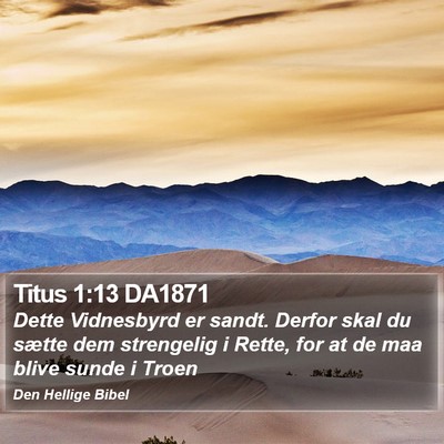 Titus 1:13 DA1871 Bible Verse Image