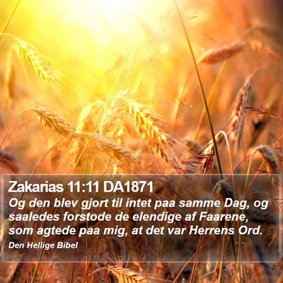 Zakarias 11:11 DA1871 Bible Verse Image
