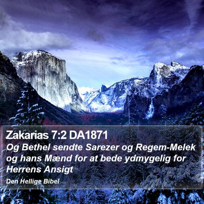Zakarias 7:2 DA1871 Bible Verse Image