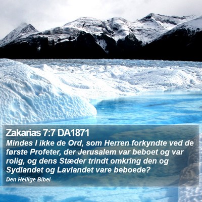 Zakarias 7:7 DA1871 Bible Verse Image