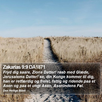 Zakarias 9:9 DA1871 Bible Verse Image