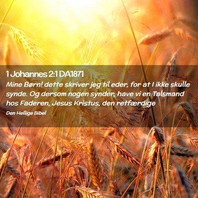 Picture 02 - 1 Johannes 2:1 DA1871 - Mine Børn! dette skriver jeg til eder, for at I - Bible Verse Picture