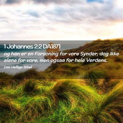 Picture 02 - 1 Johannes 2:2 DA1871 - og han er en Forsoning for vore Synder, dog ikke - Bible Verse Picture