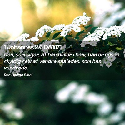 Picture 02 - 1 Johannes 2:6 DA1871 - Den, som siger, at han bliver i ham, han er ogsaa - Bible Verse Picture