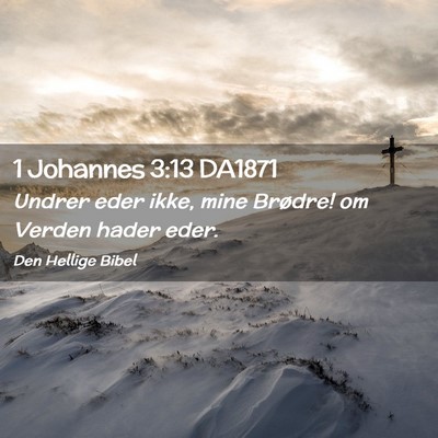 Picture 02 - 1 Johannes 3:13 DA1871 - Undrer eder ikke, mine Brødre! om Verden hader - Bible Verse Picture