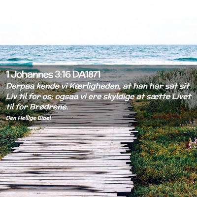 Picture 02 - 1 Johannes 3:16 DA1871 - Derpaa kende vi Kærligheden, at han har sat sit - Bible Verse Picture