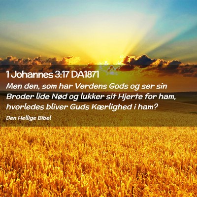 Picture 02 - 1 Johannes 3:17 DA1871 - Men den, som har Verdens Gods og ser sin Broder - Bible Verse Picture